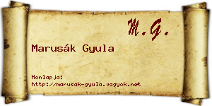 Marusák Gyula névjegykártya
